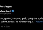 Sebut Warga Jakarta Tengil dan Songong, RK Minta Maaf